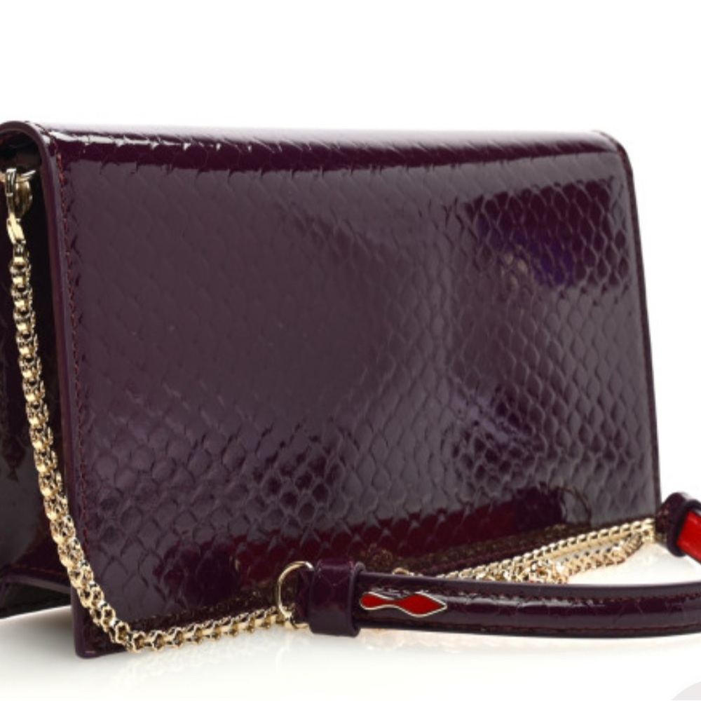 Christian Louboutin Rich Burgundy Clutch/ wallet on chain - Picture 2 of 6